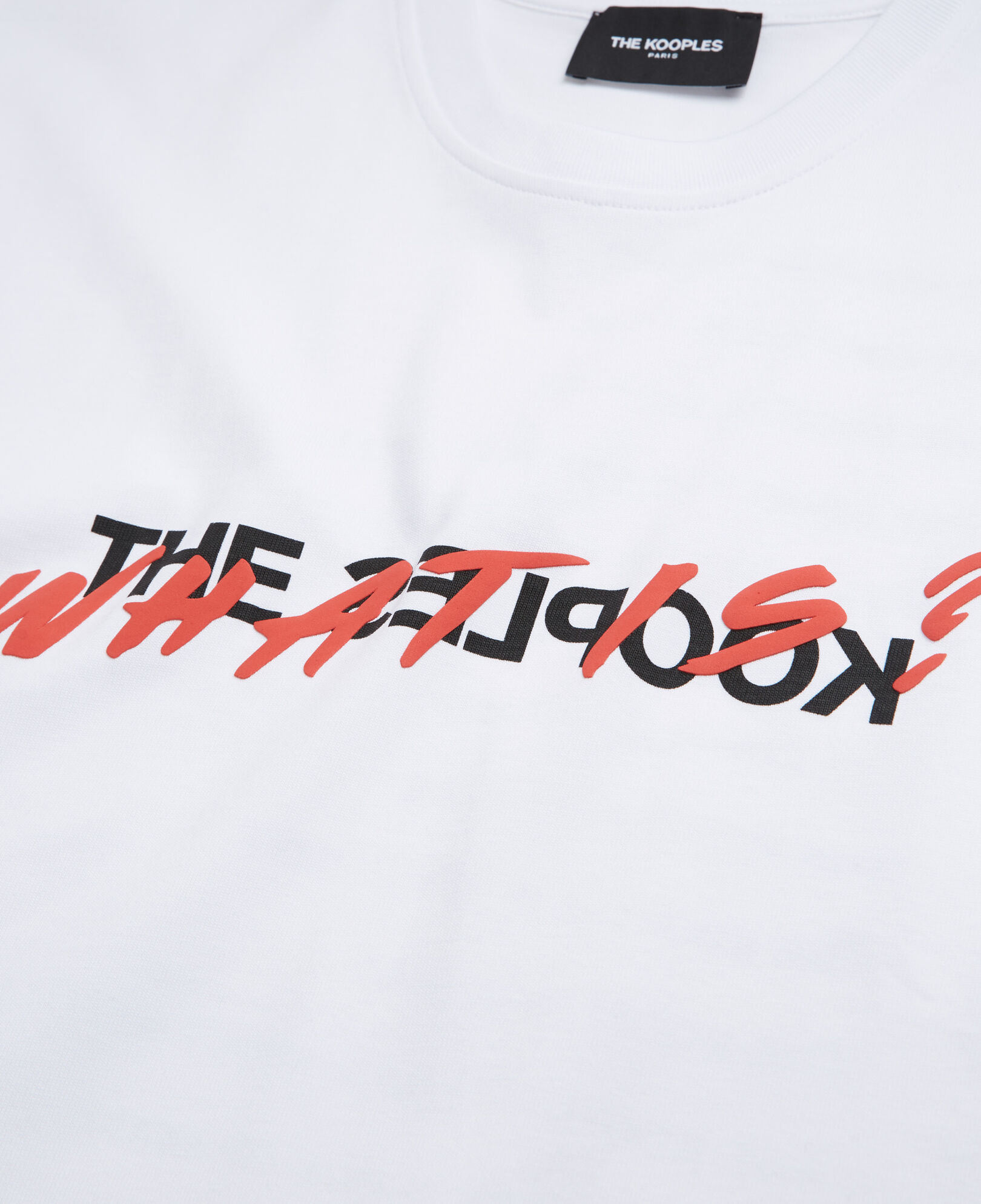 The Kooples HERREN WHITE weißes t-shirt „what is“ für herren