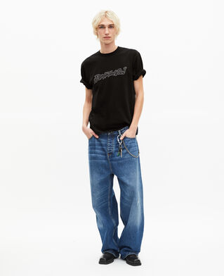 The Kooples MEN BLACK what is denim t-shirt black