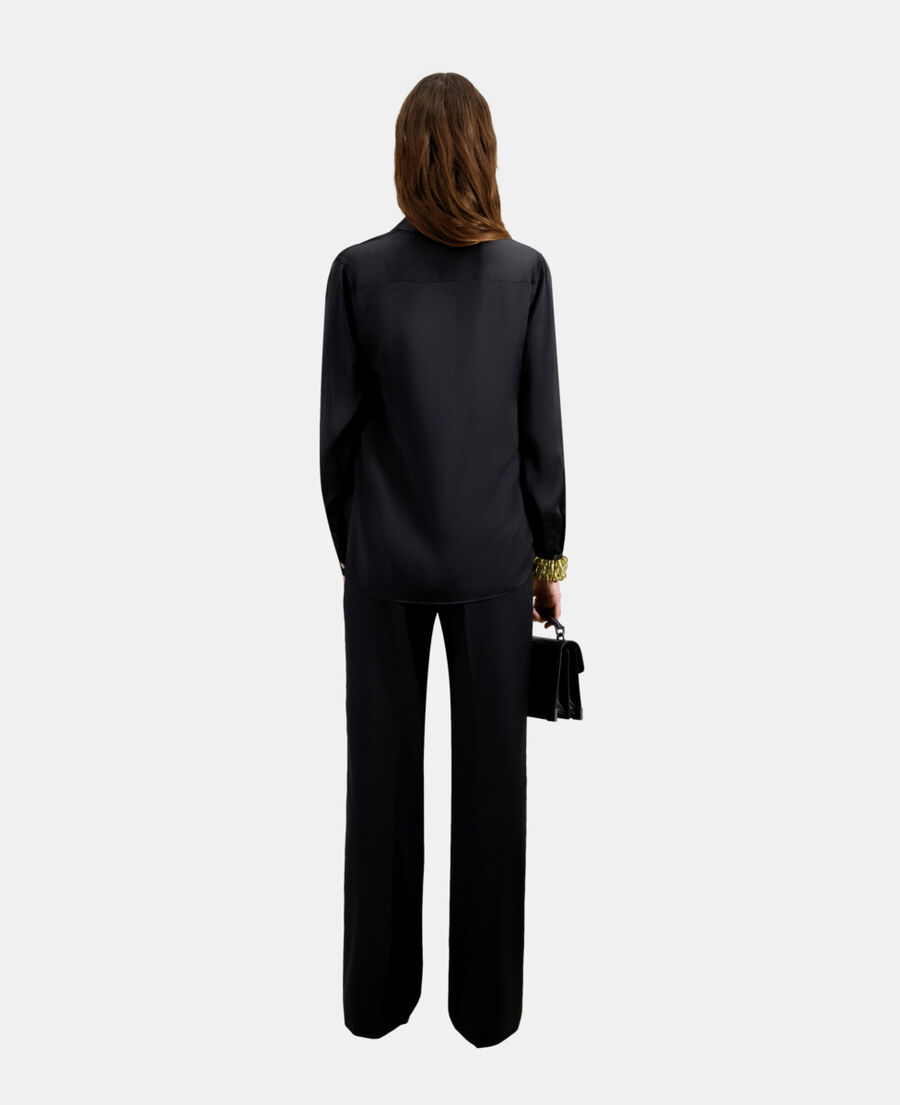 The Kooples WOMEN BLACK black silk shirt