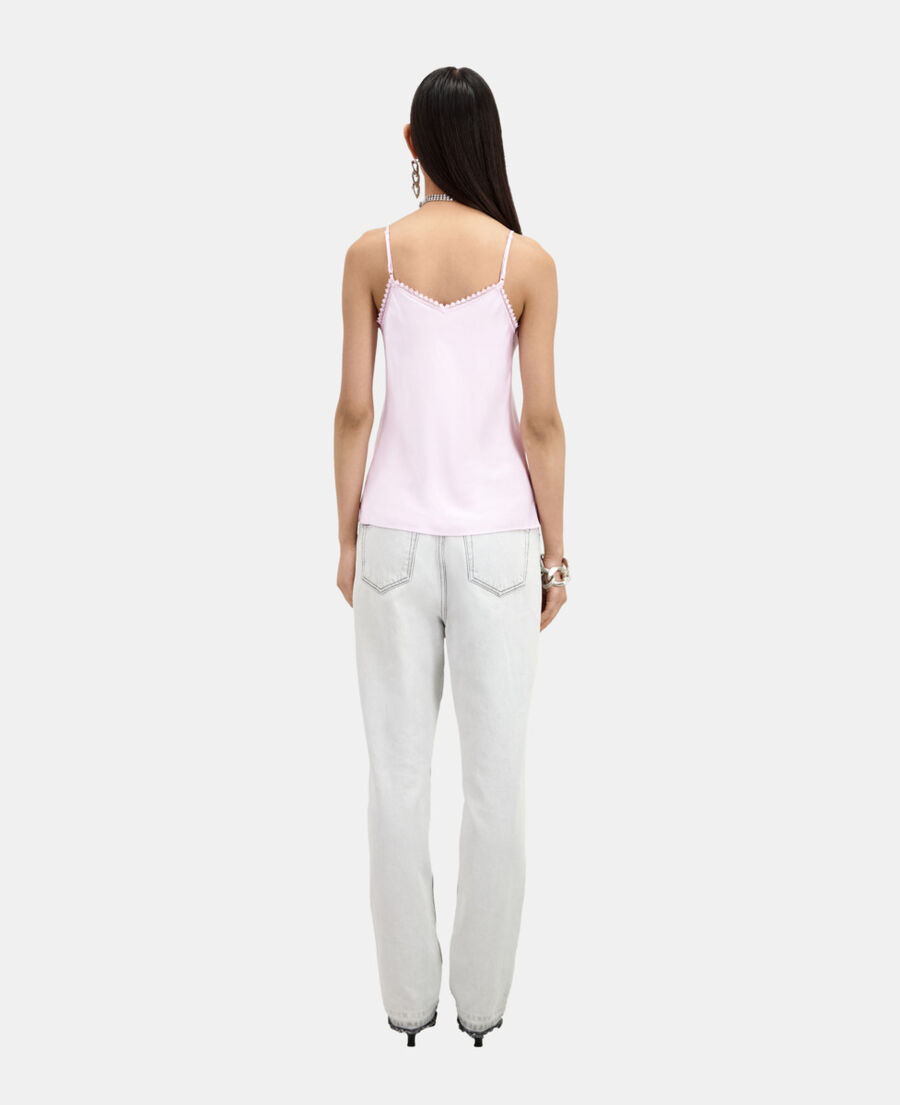 pink camisole with lace details