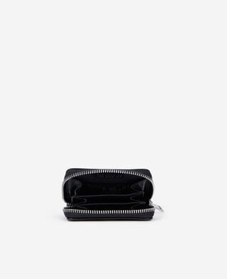 The Kooples MIXED BLACK black leather blazon coin purse