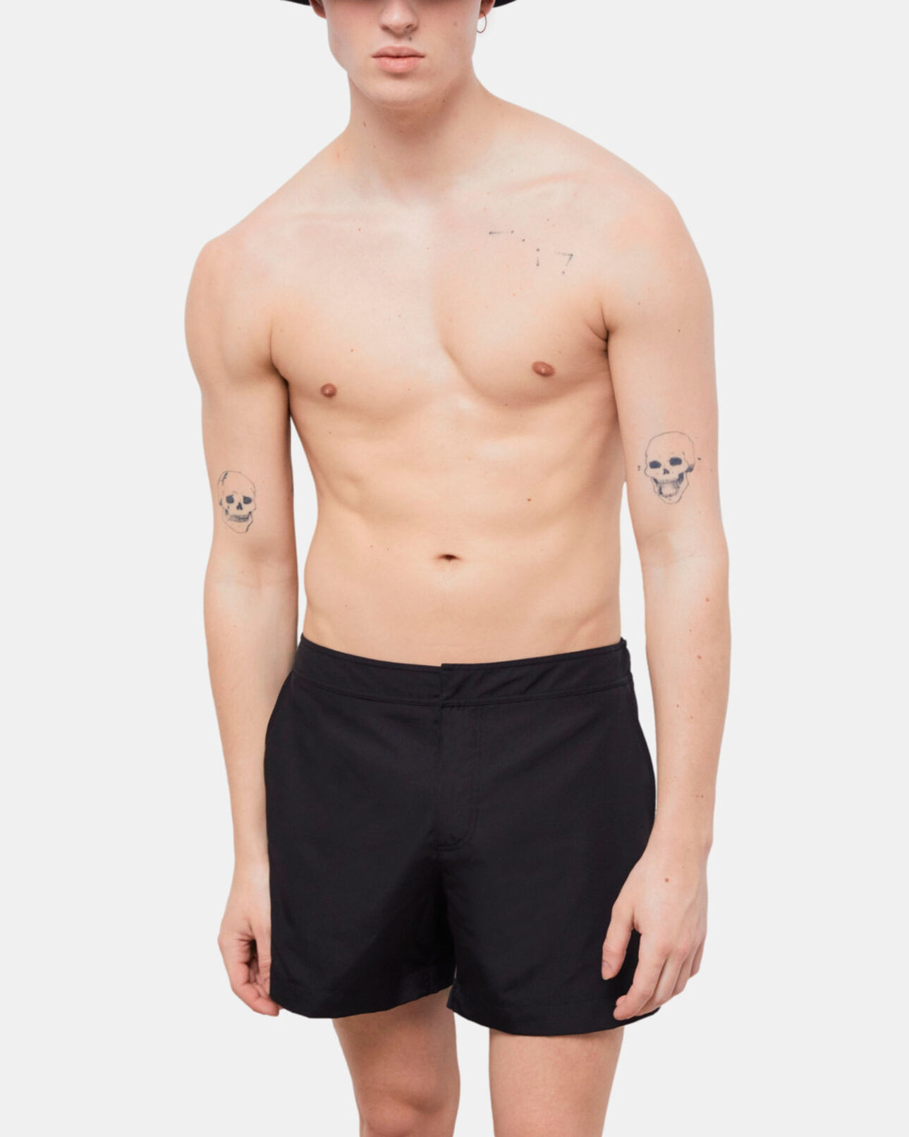 The Kooples HERREN BLACK schwarze badeshorts mit logo