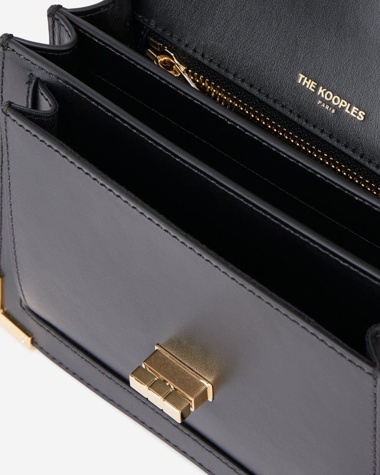 The Kooples FEMME BLACK sac emily small en cuir noir avec spikes