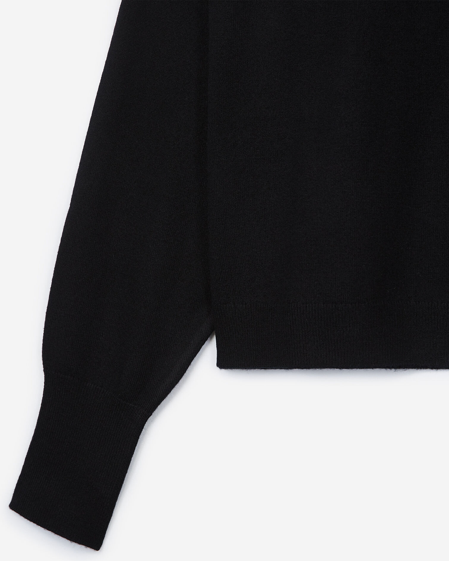 Black cashmere sweater with chain mail detail, BLACK, hi-res image number null