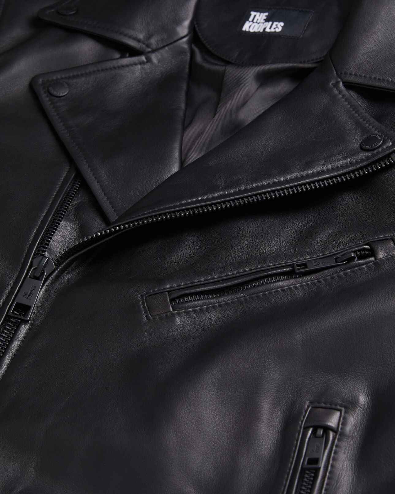 The Kooples HERREN BLACK schwarze biker-jacke aus leder