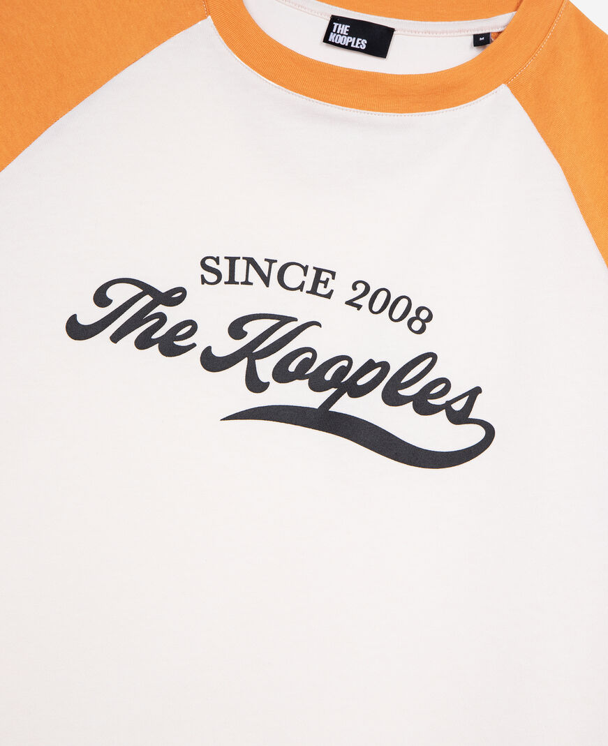 The Kooples MEN ECRU t-shirt with ecru logo screen print