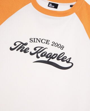 The Kooples MEN ECRU t-shirt with ecru logo screen print