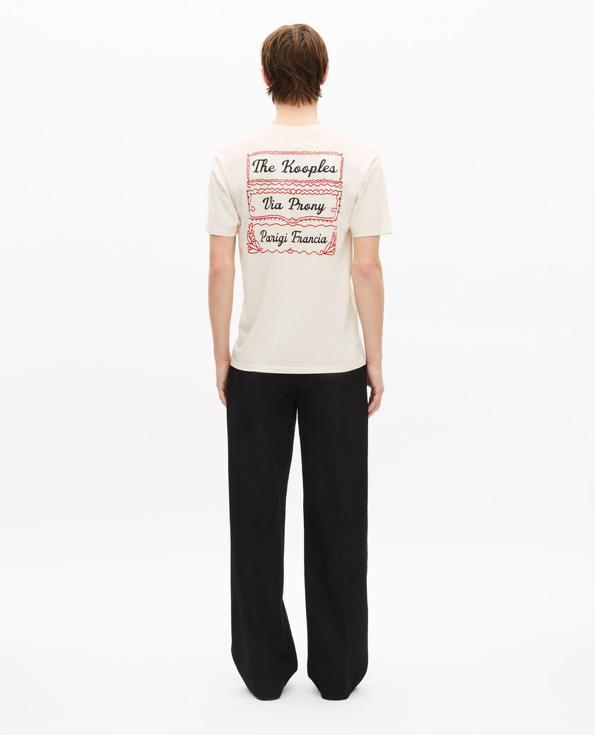 The Kooples HOMME LIGHT BEIGE t-shirt avec s&eacute;rigraphie via prony beige