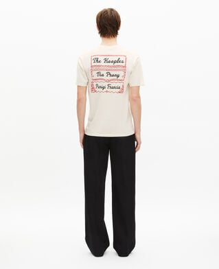 The Kooples HOMME LIGHT BEIGE t-shirt avec s&eacute;rigraphie via prony beige