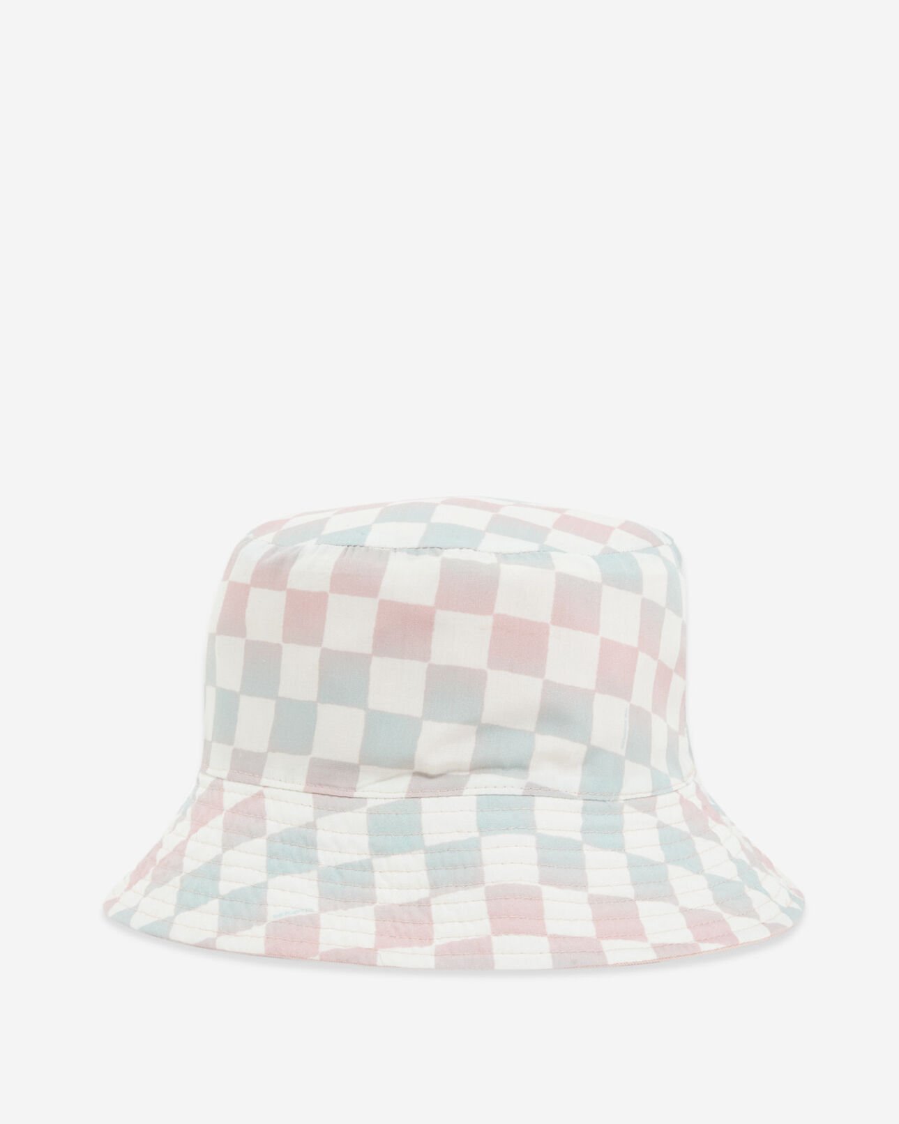 The Kooples MIXED LIGHT PINK pink bucket hat w/ checkerboard print inside