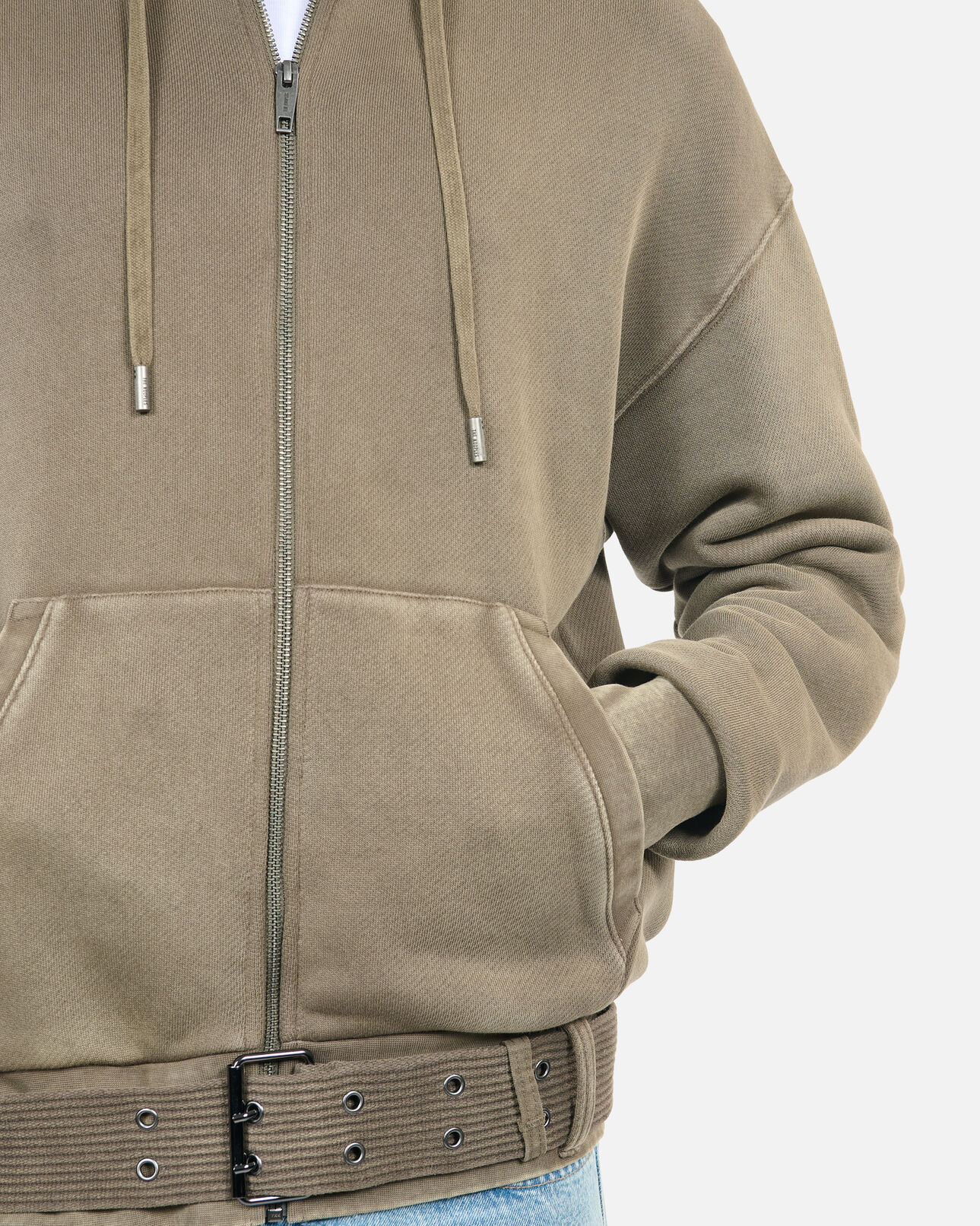 The Kooples MEN OLIVE khaki hoodie