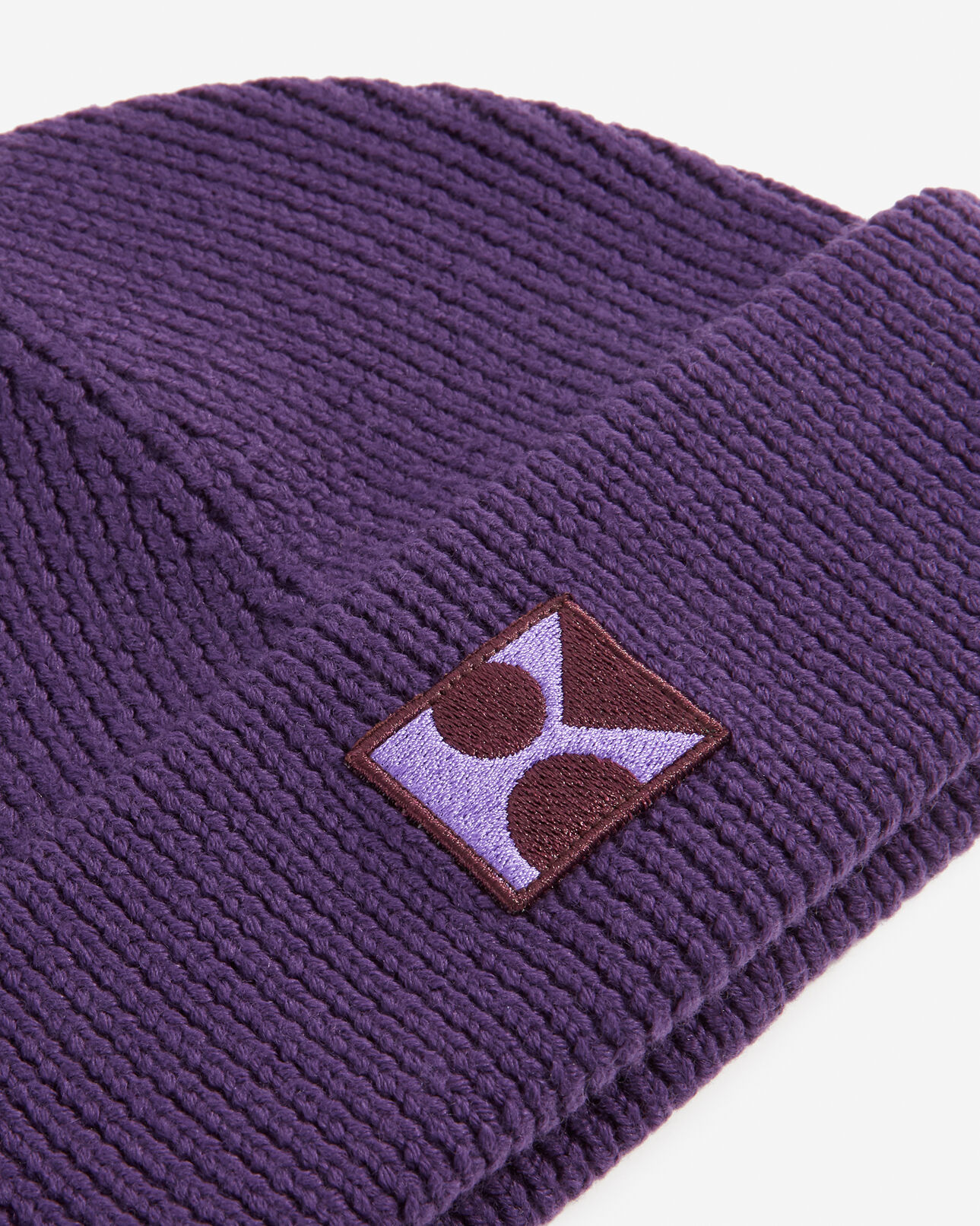 The Kooples MIXED VIOLET purple wool beanie with logo k patch