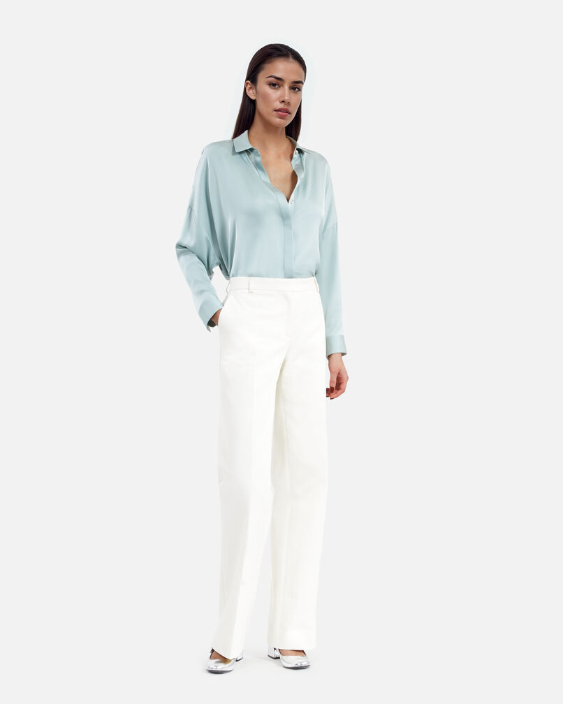 The Kooples FEMME BLUE/GREEN chemise ample en soie celadon