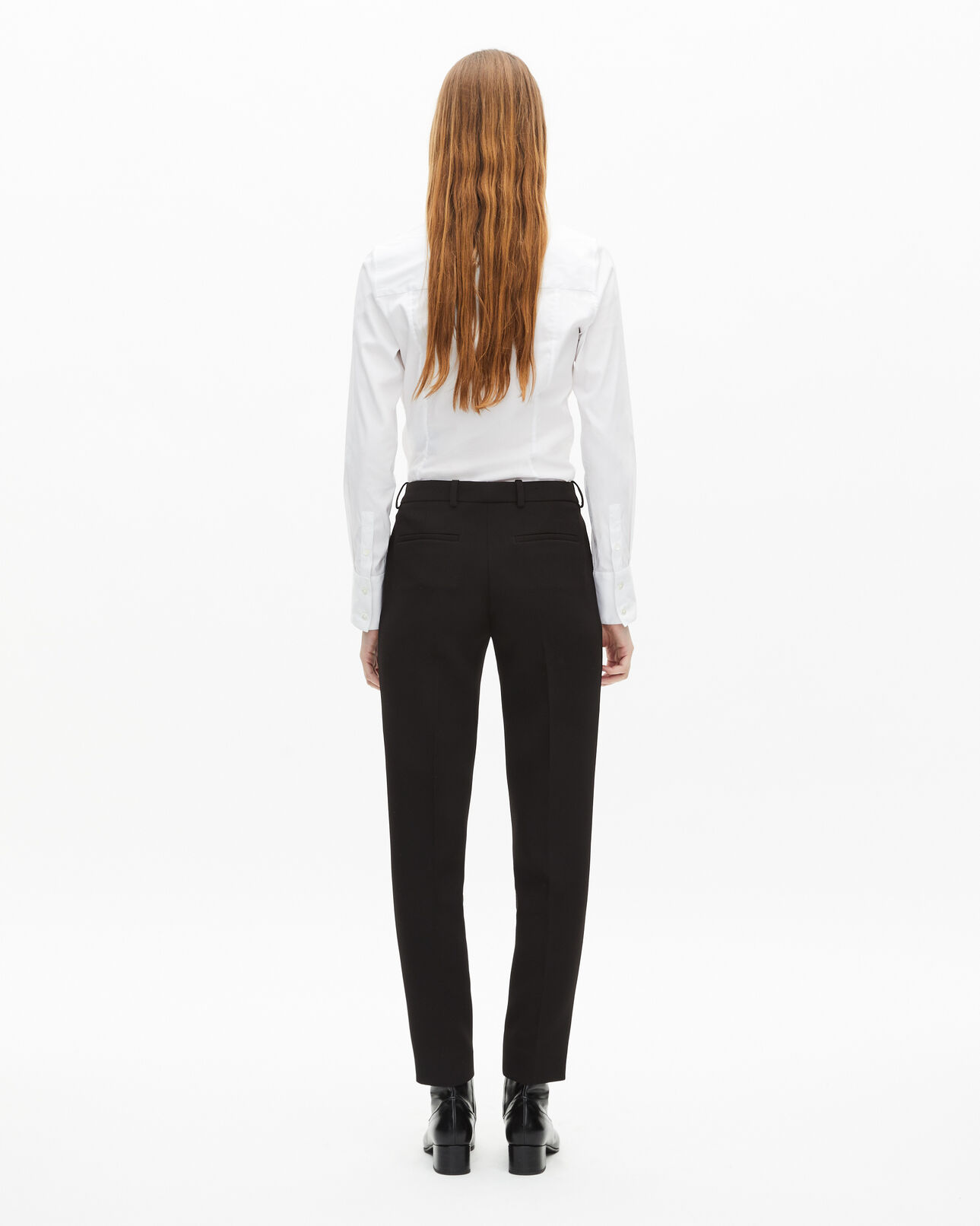 The Kooples WOMEN BLACK straight cut black crepe tailored pants