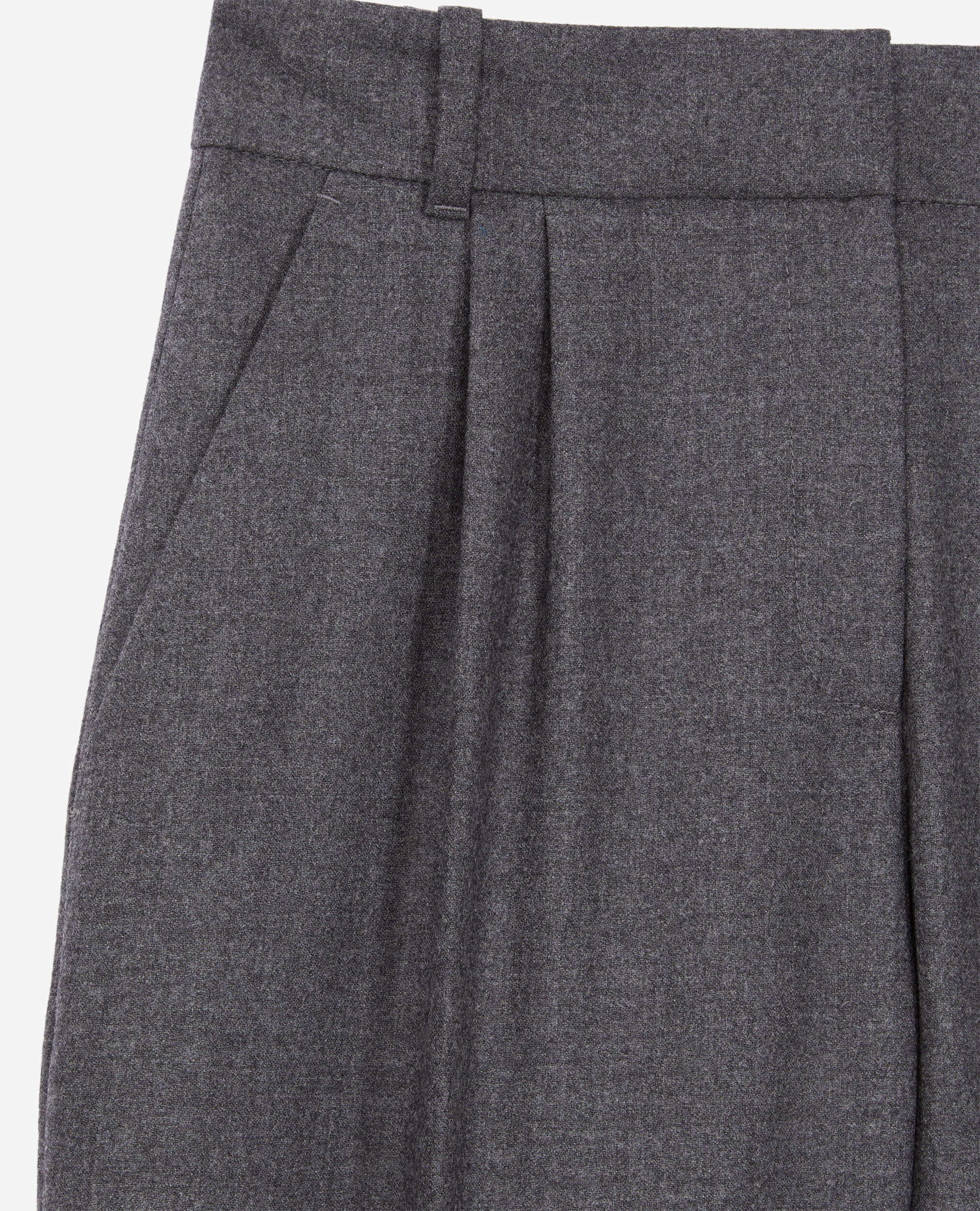 Pleated flannel clearance trousers