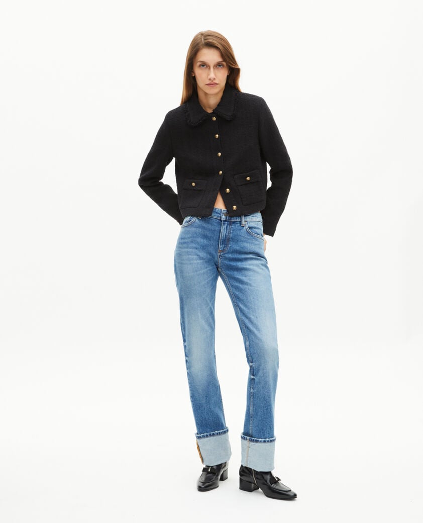 The Kooples WOMEN BLACK black tweed jacket