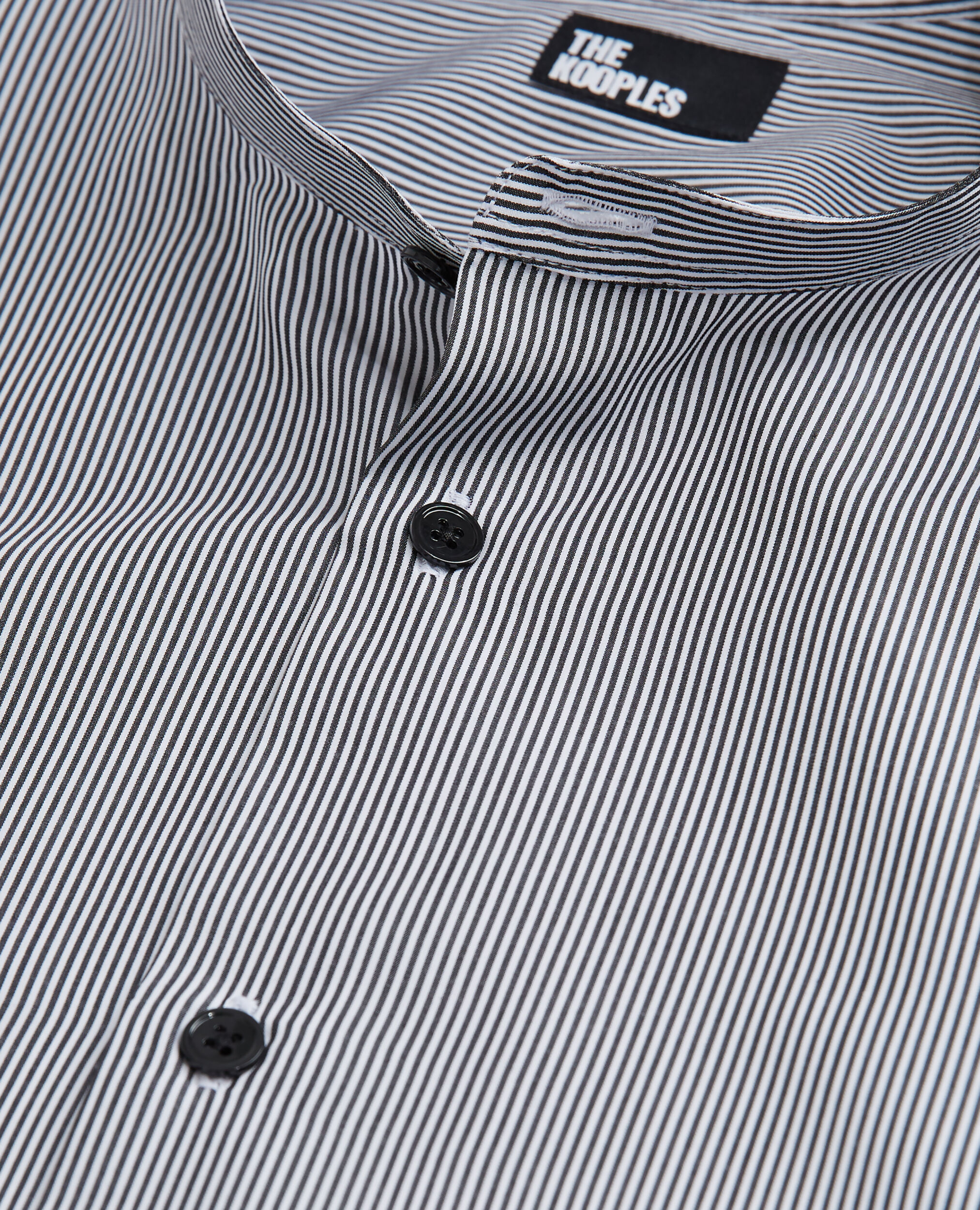 Gestreiftes Hemd mit offizierskragen, BLACK WHITE, hi-res image number null