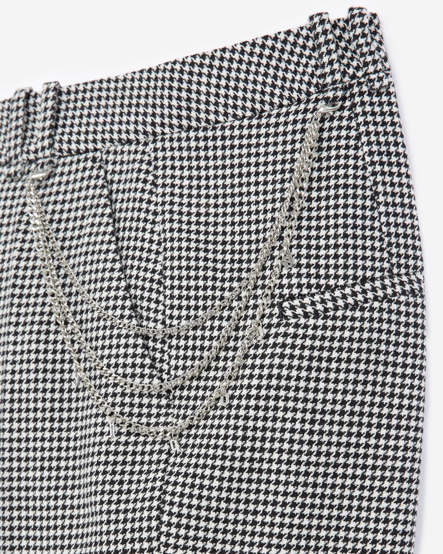 Pantalon droit motif pied de poule, BLACK WHITE, hi-res image number null