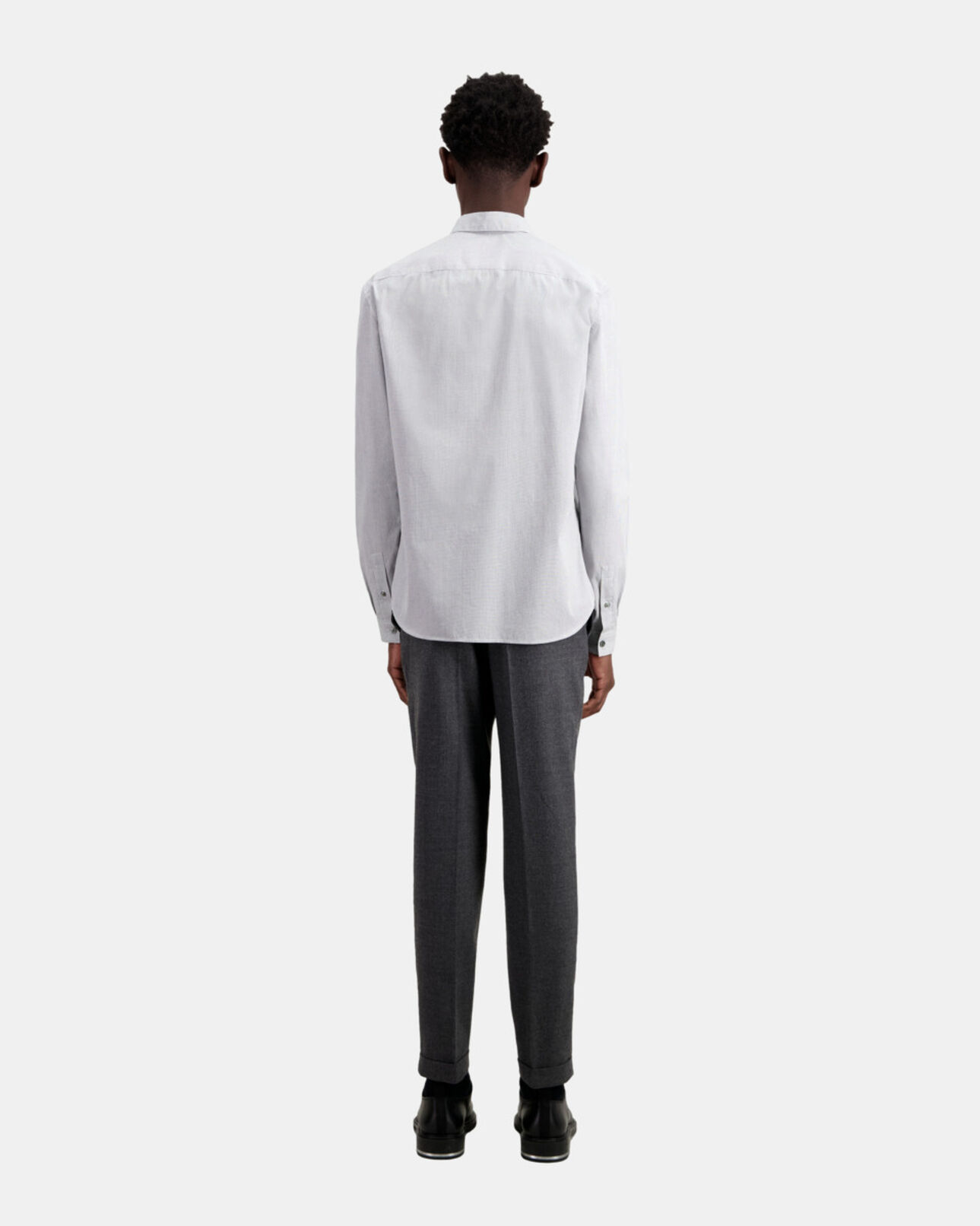 The Kooples HERREN BLACK WHITE hemd mit schwarz-weißem mikrokaro-motiv