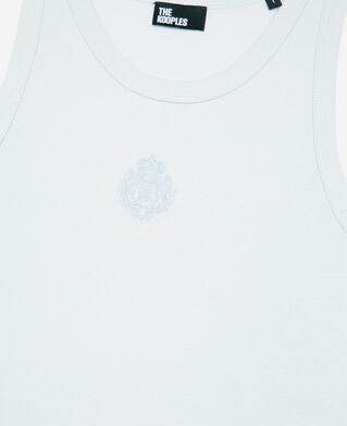 The Kooples F LIGHT BLUE tank top with light blue coat of arms