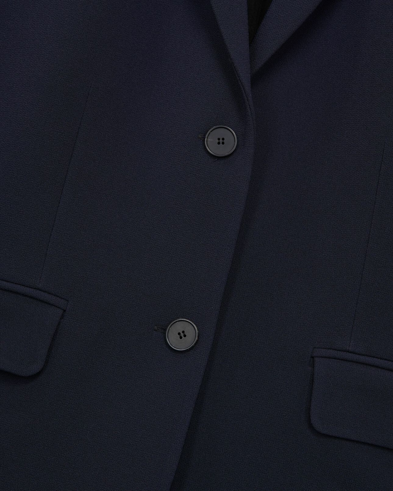 The Kooples F DARK NAVY navy blue structured crepe tailored jacket 