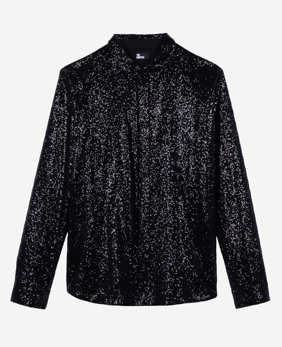 The Kooples HOMBRE BLACK camisa negra de lentejuelas