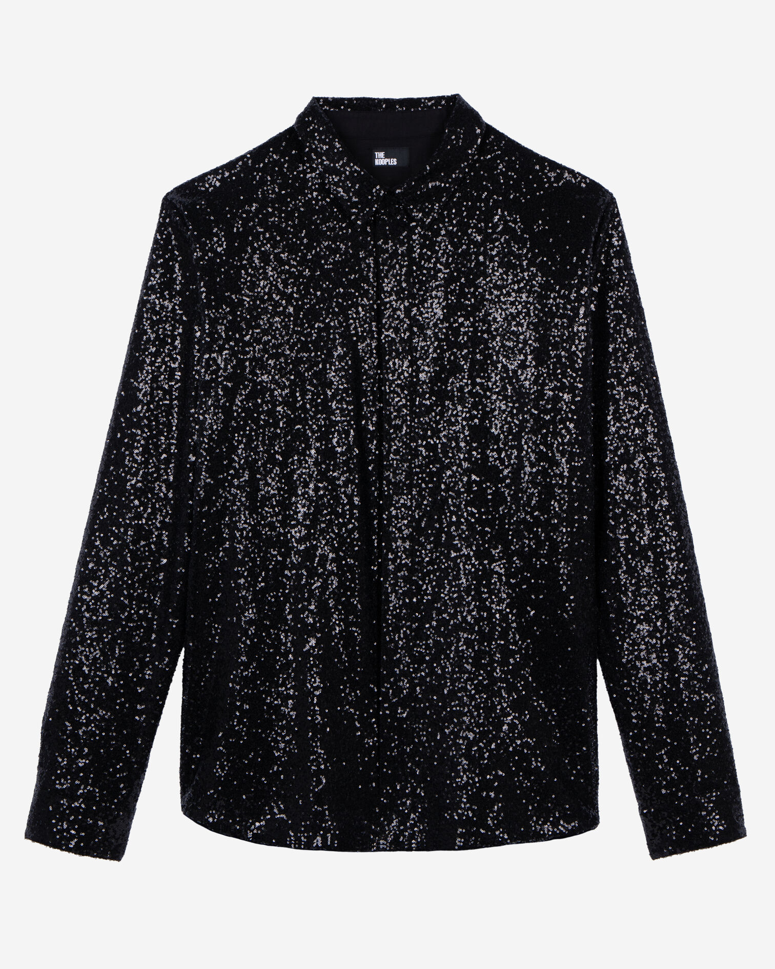 Black sequined shirt, BLACK, hi-res image number null