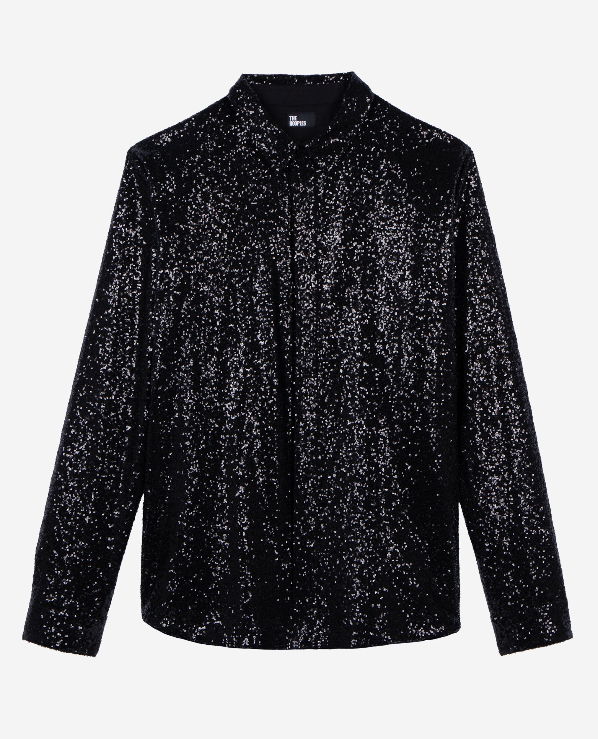 Chemise à sequins noire, BLACK, hi-res image number null