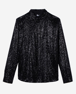 The Kooples HOMME BLACK chemise à sequins noire