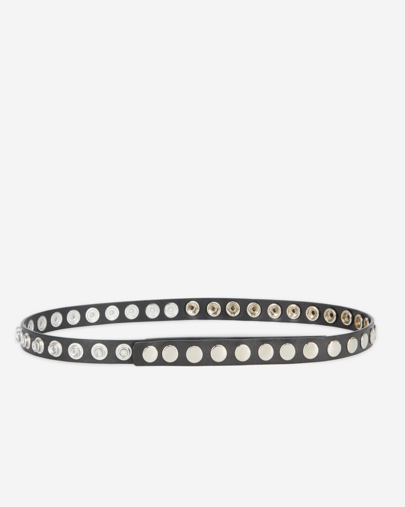 The Kooples MIXTE BLACK ceinture fine en cuir noire