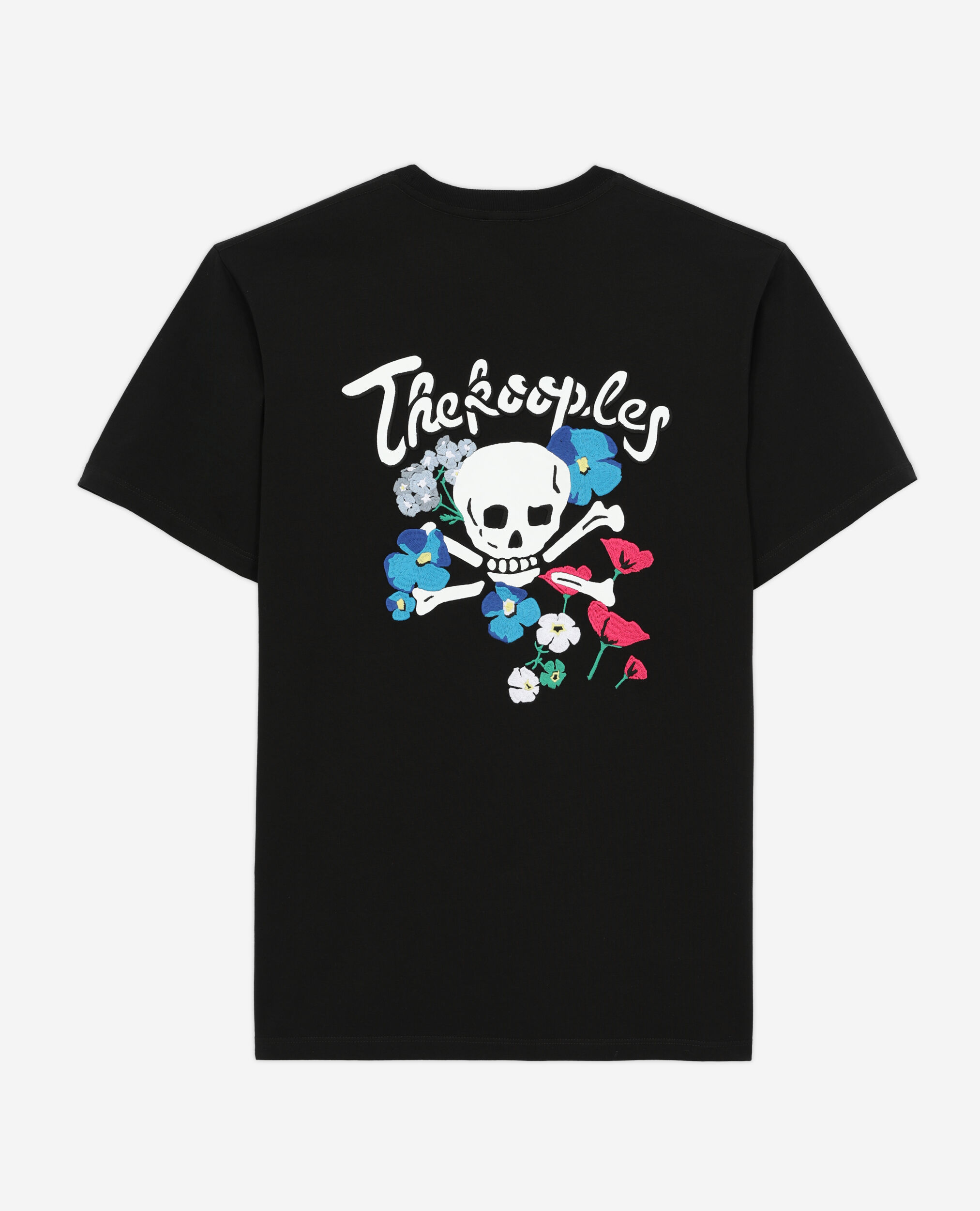 T-shirt Homme noir avec broderies, BLACK, hi-res image number null