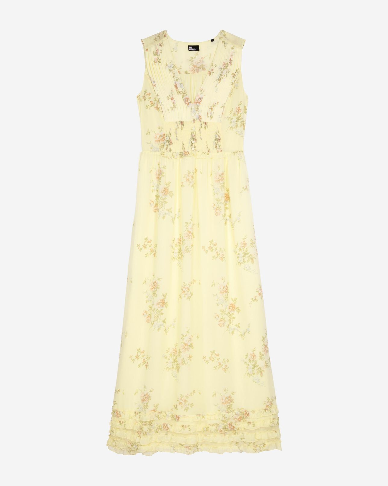 The Kooples DAMEN YELLOW langes gelbes kleid mit blumenmuster