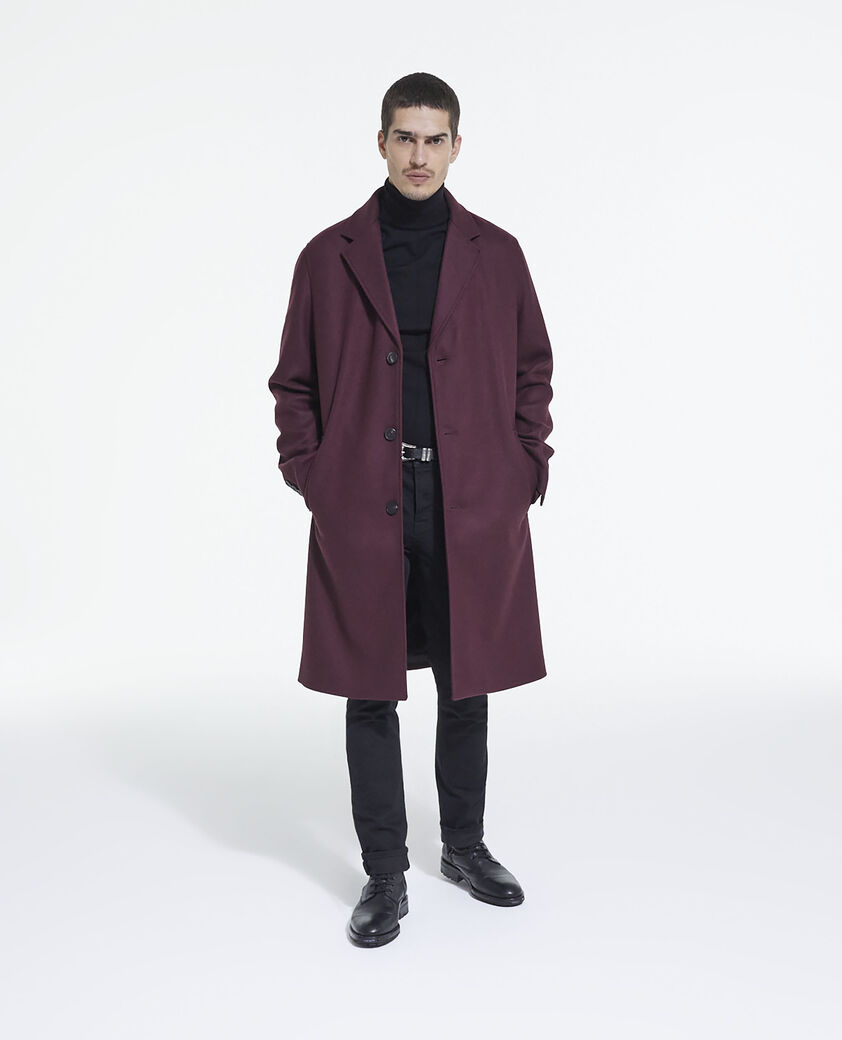 The Kooples HOMME BURGUNDY manteau en laine bordeaux