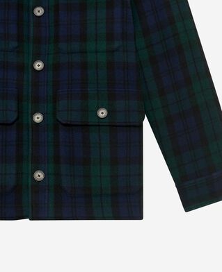 The Kooples H GREEN / BLACK dark green tartan overshirt