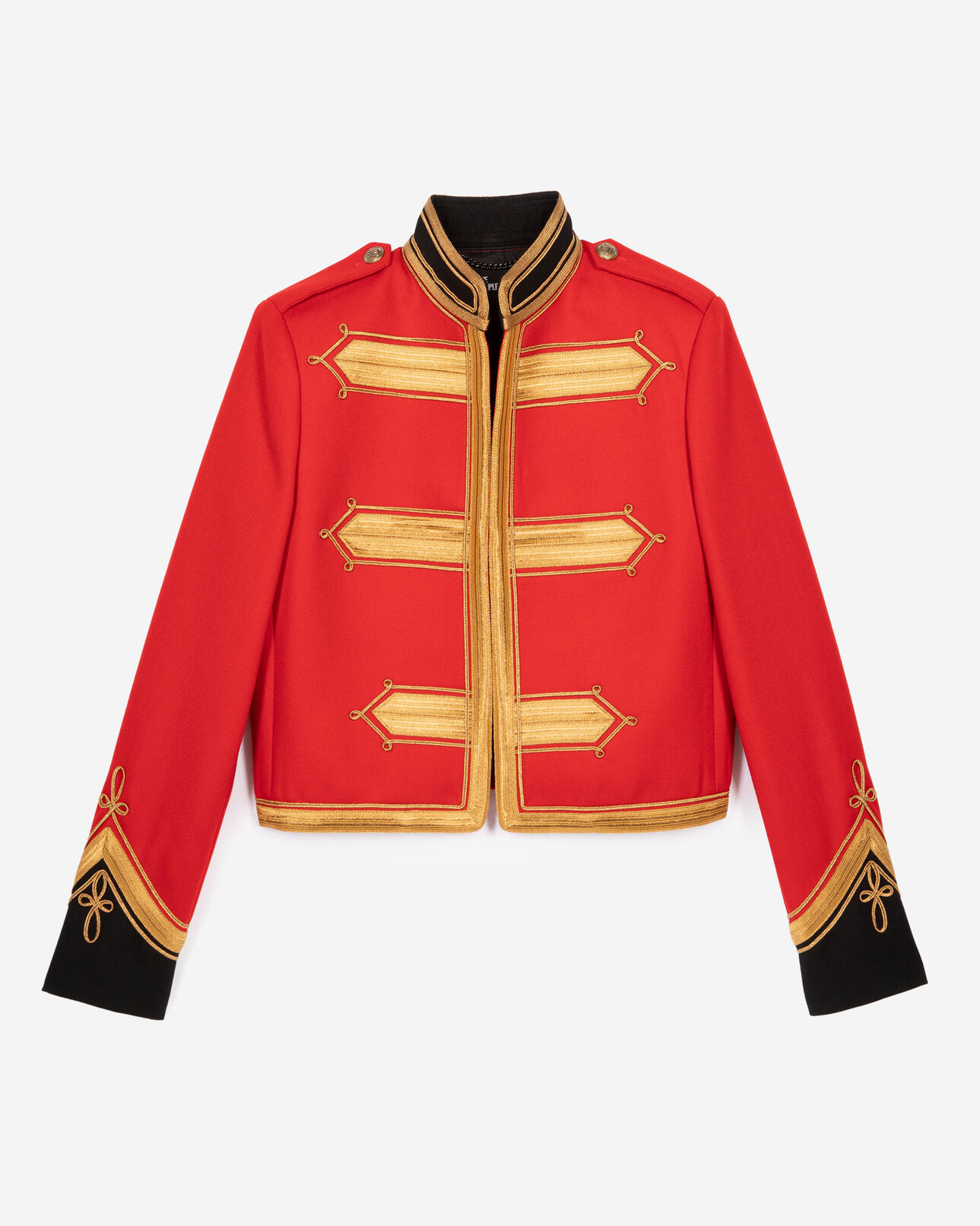 The Kooples FEMME RED veste style officier en laine rouge