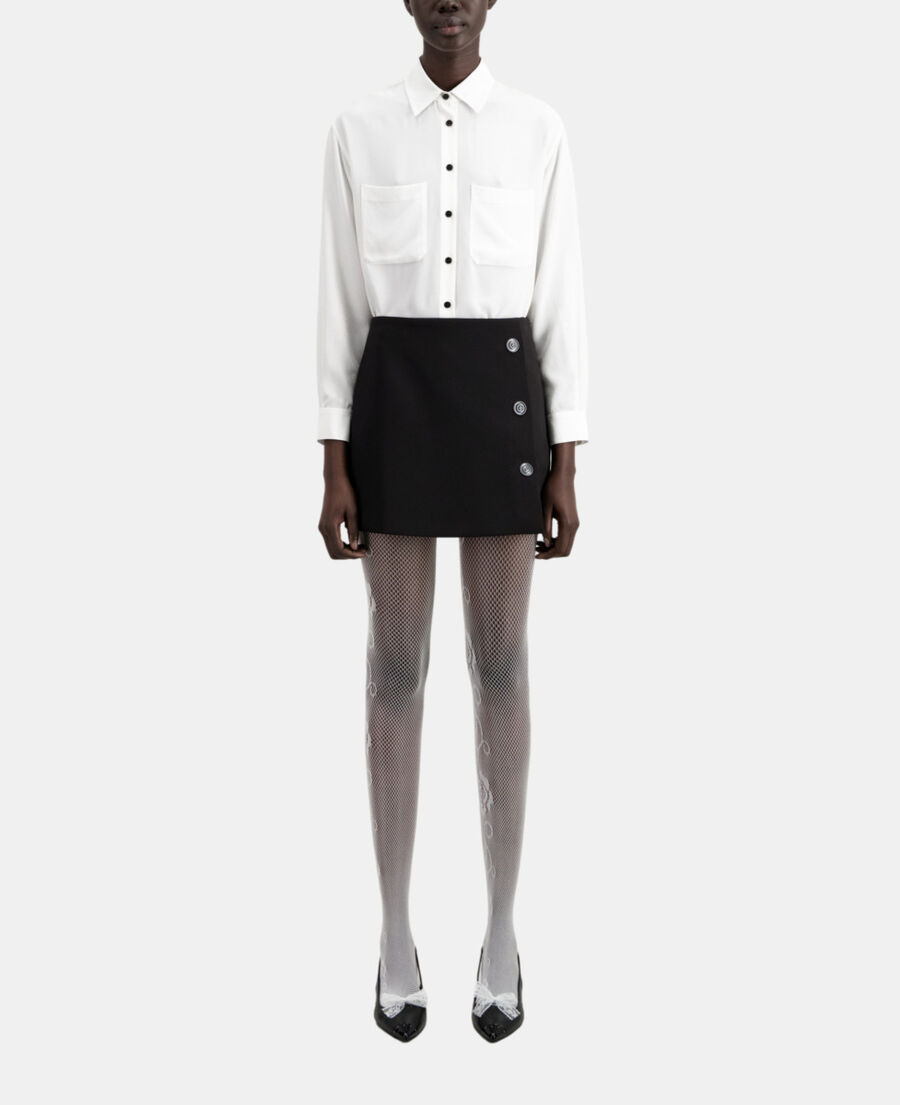short black crepe skirt