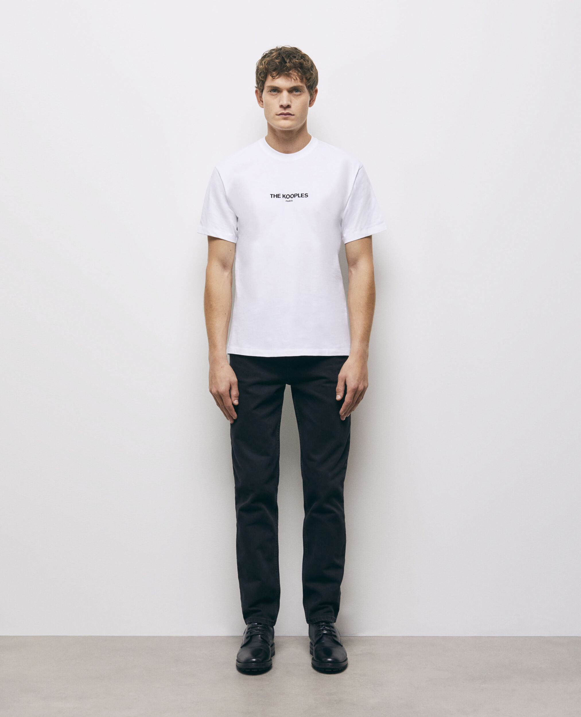Weißes Baumwoll-T-Shirt mit The Kooples Logo, WHITE, hi-res image number null