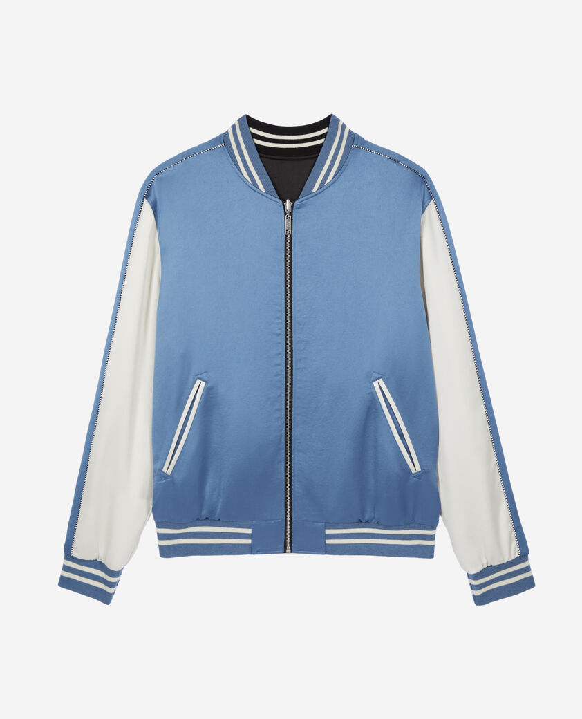 The Kooples HERREN BLACK satinschwarze wendejacke mit tiger-stickerei