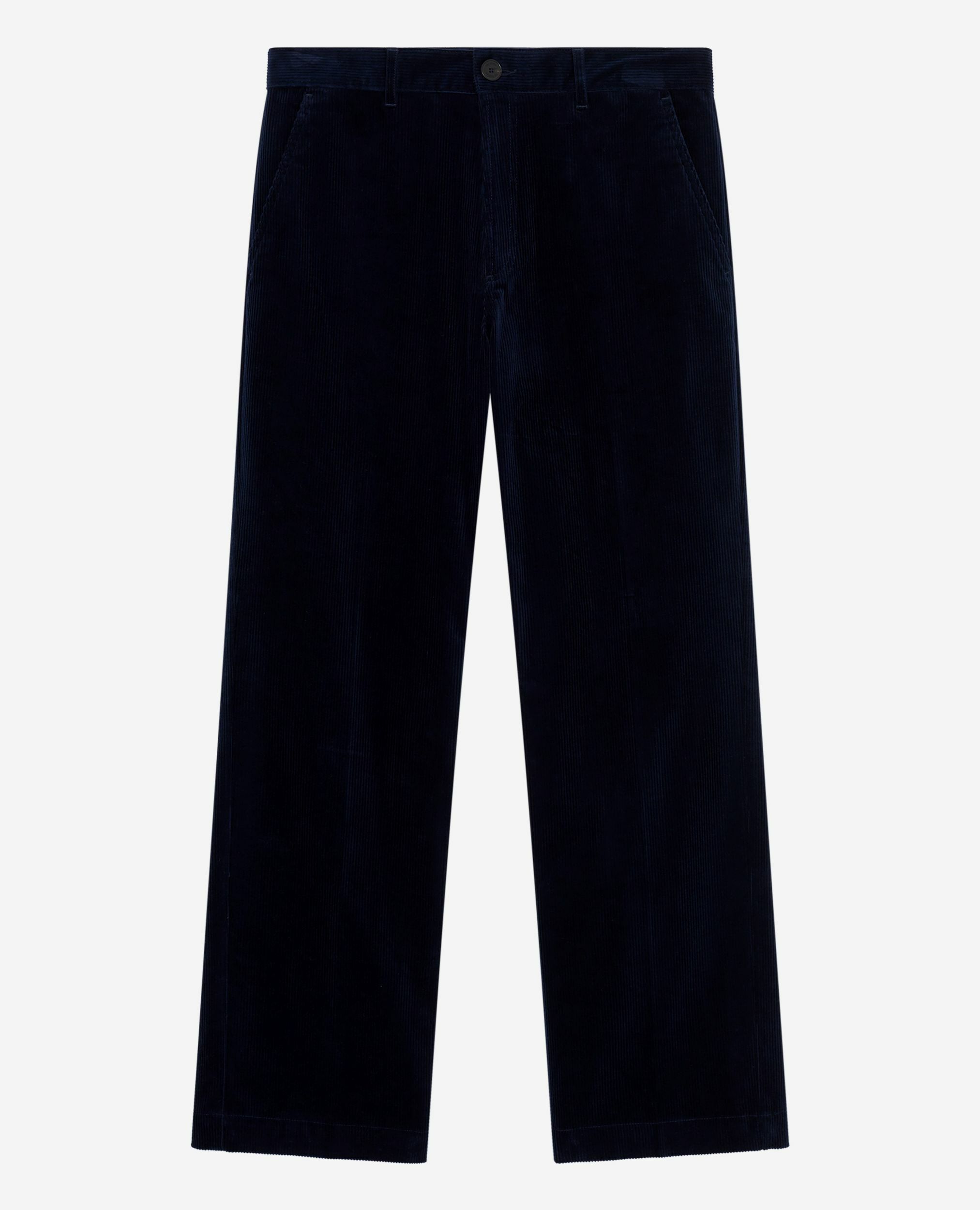 Pantalon large en velours côtelé marine, NAVY, hi-res image number null