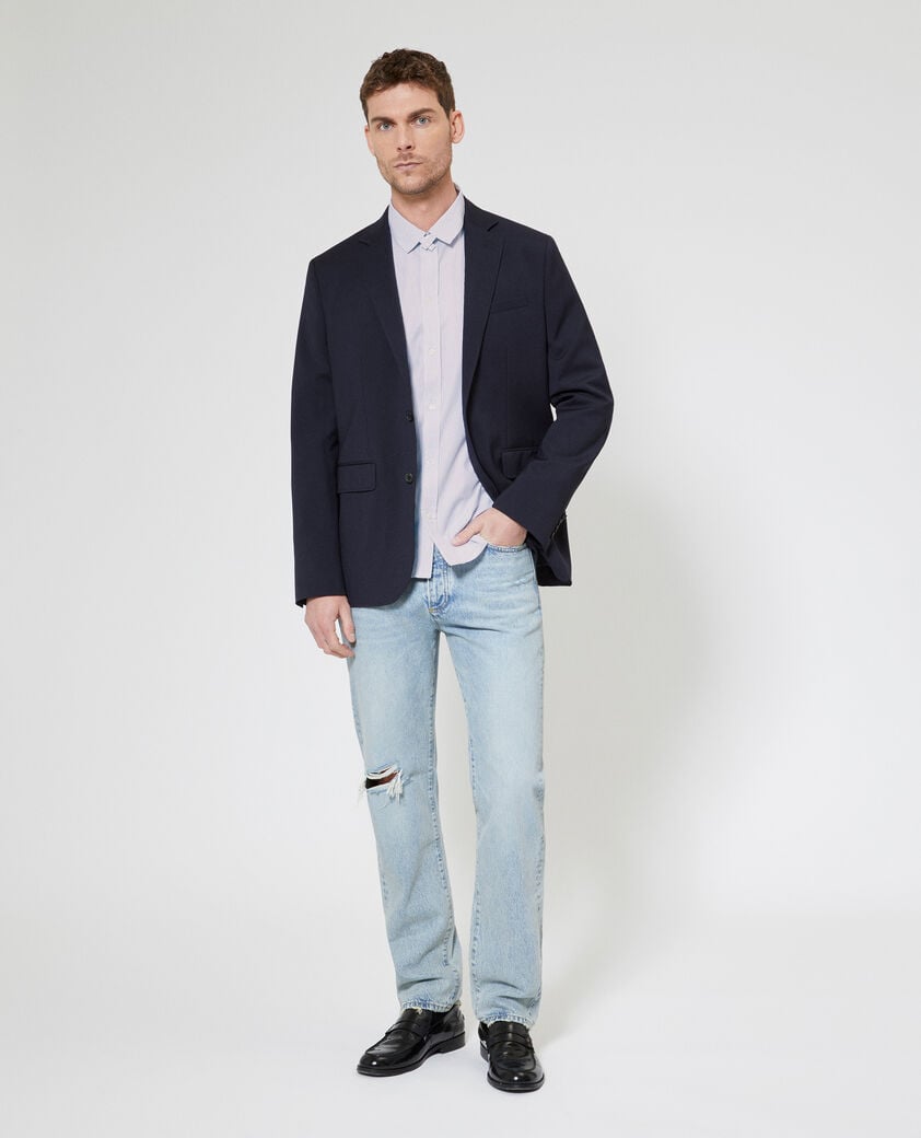 The Kooples HERREN BLACK WHITE hemd mit flanschkragen schwarz gestreift