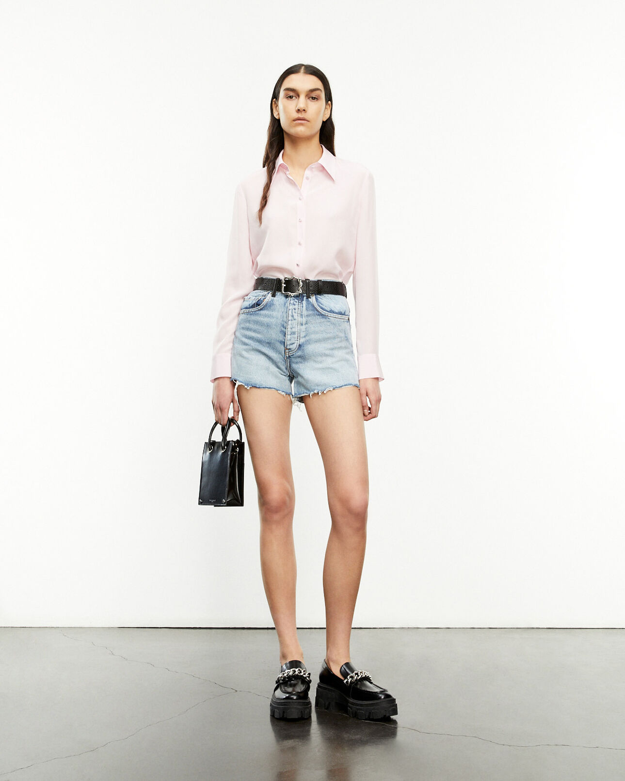 The Kooples WOMEN LIGHT PINK classic light pink shirt with buttons