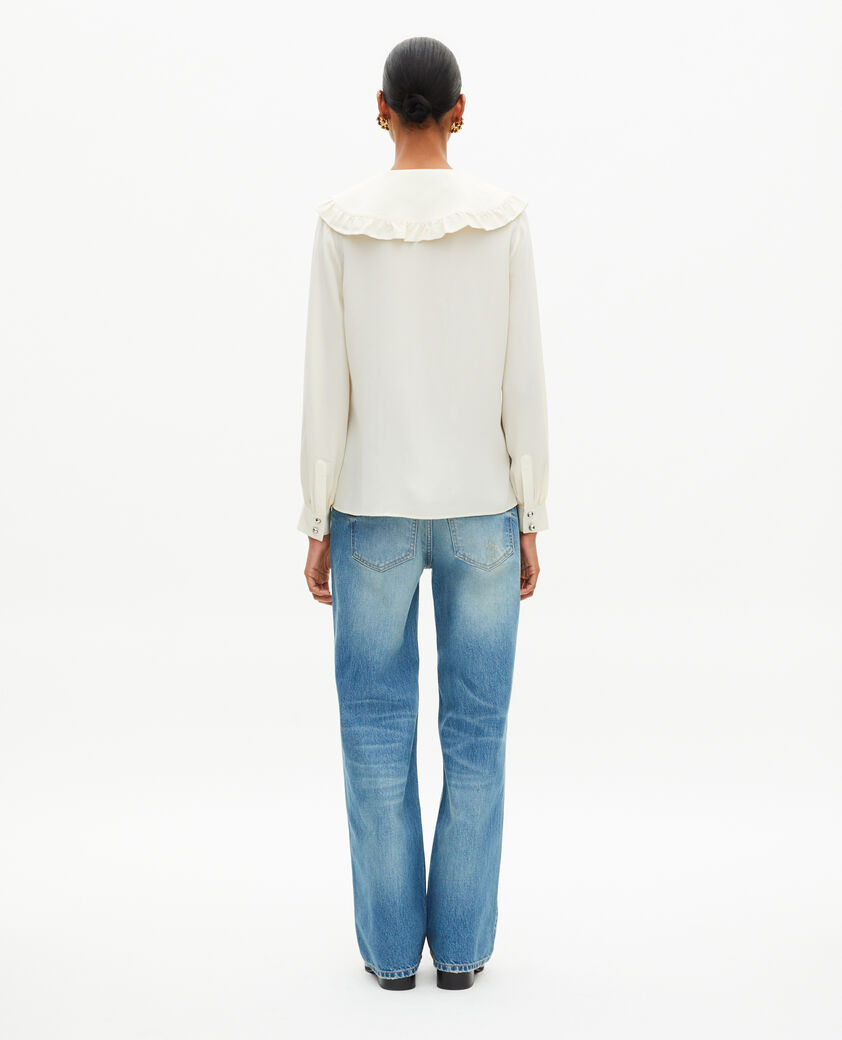 The Kooples DAMEN LIGHT BEIGE hemd aus ungebleichter seide