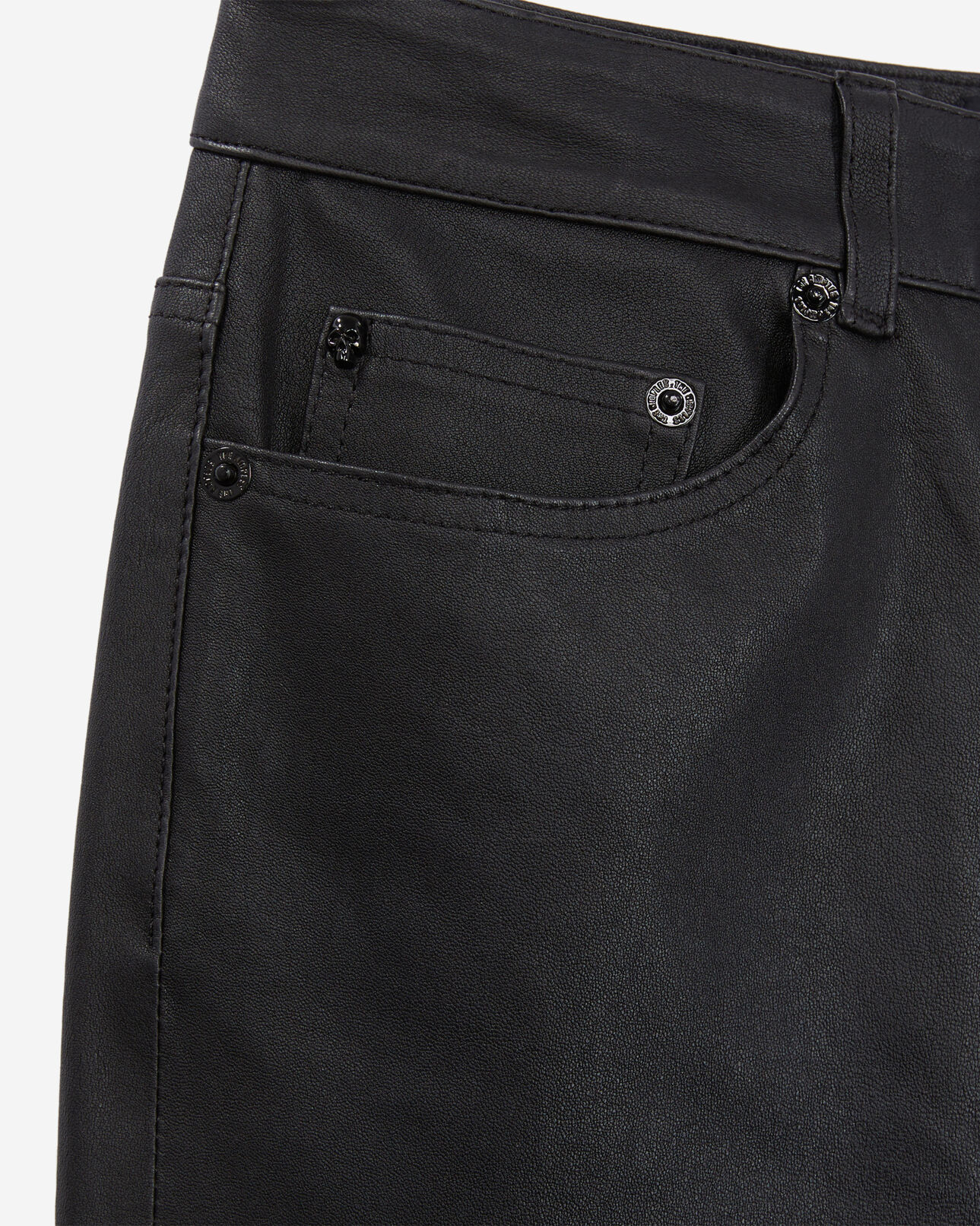 The Kooples WOMEN BLACK black leather skinny trousers