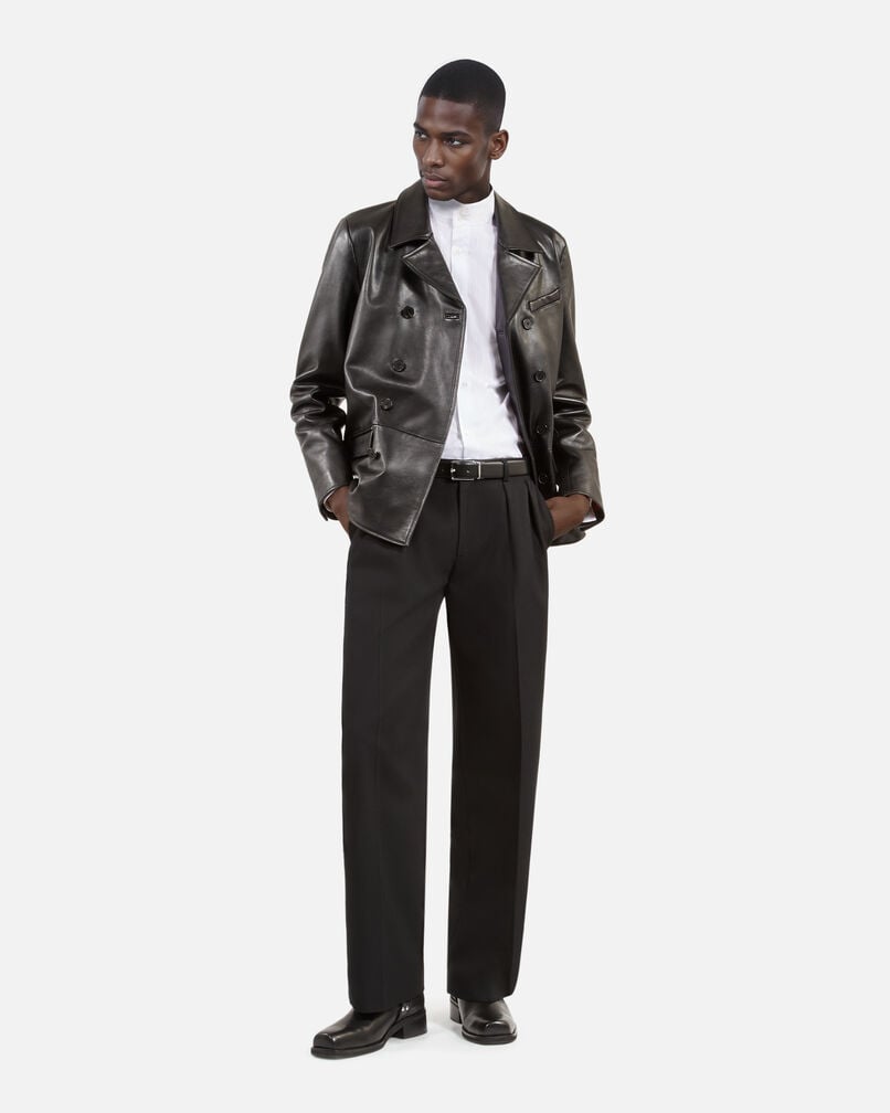 The Kooples MEN BLACK black leather jacket