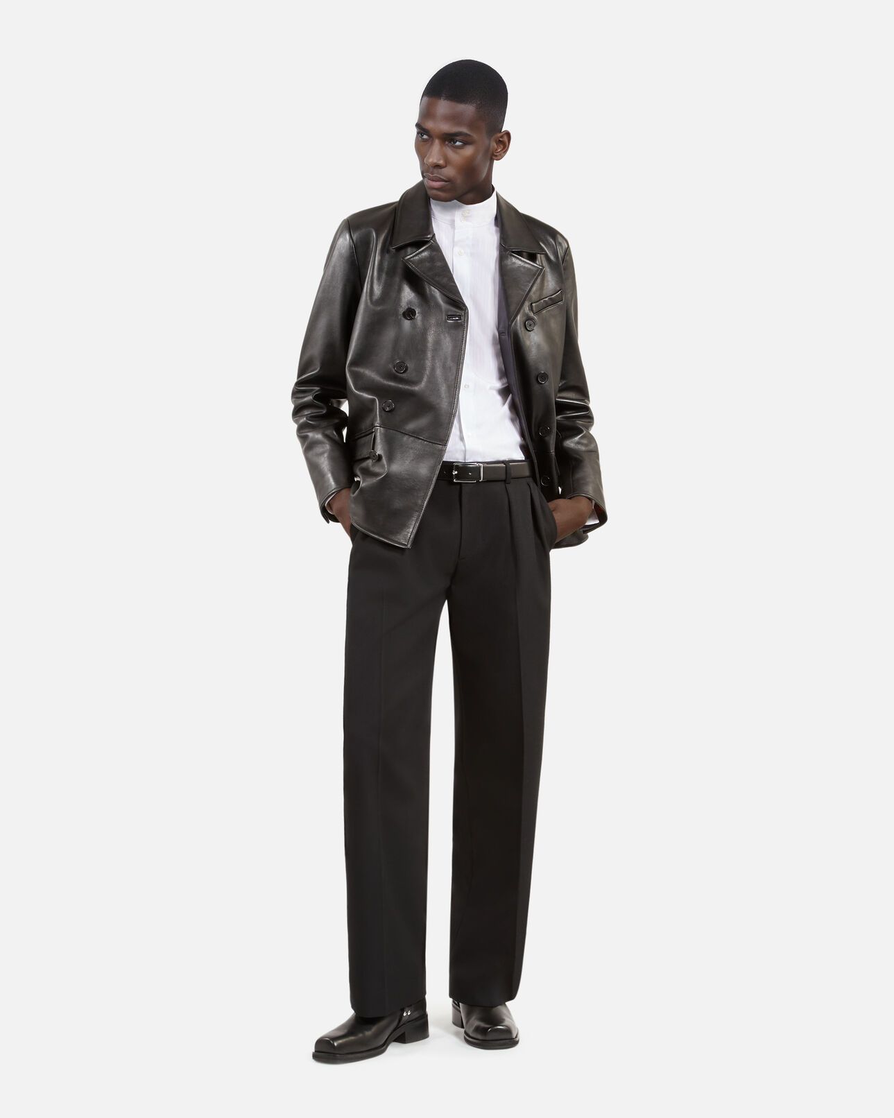 The Kooples HOMME BLACK veste en cuir noire