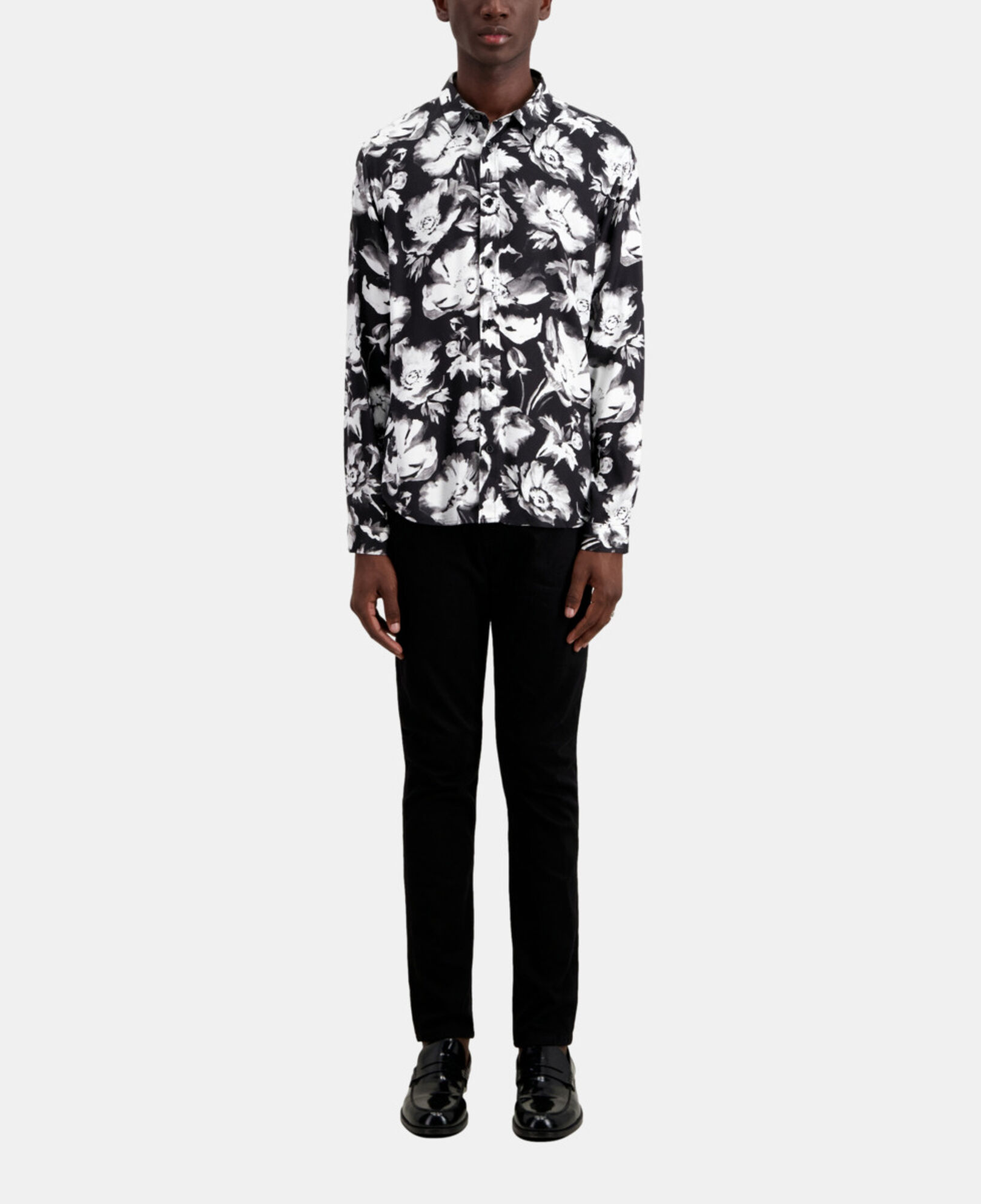 The Kooples HOMBRE BLACK WHITE camisa estampada