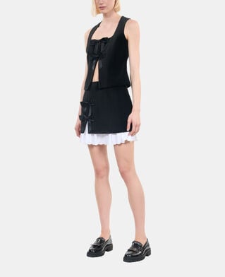 The Kooples FEMME BLACK top en velours noir