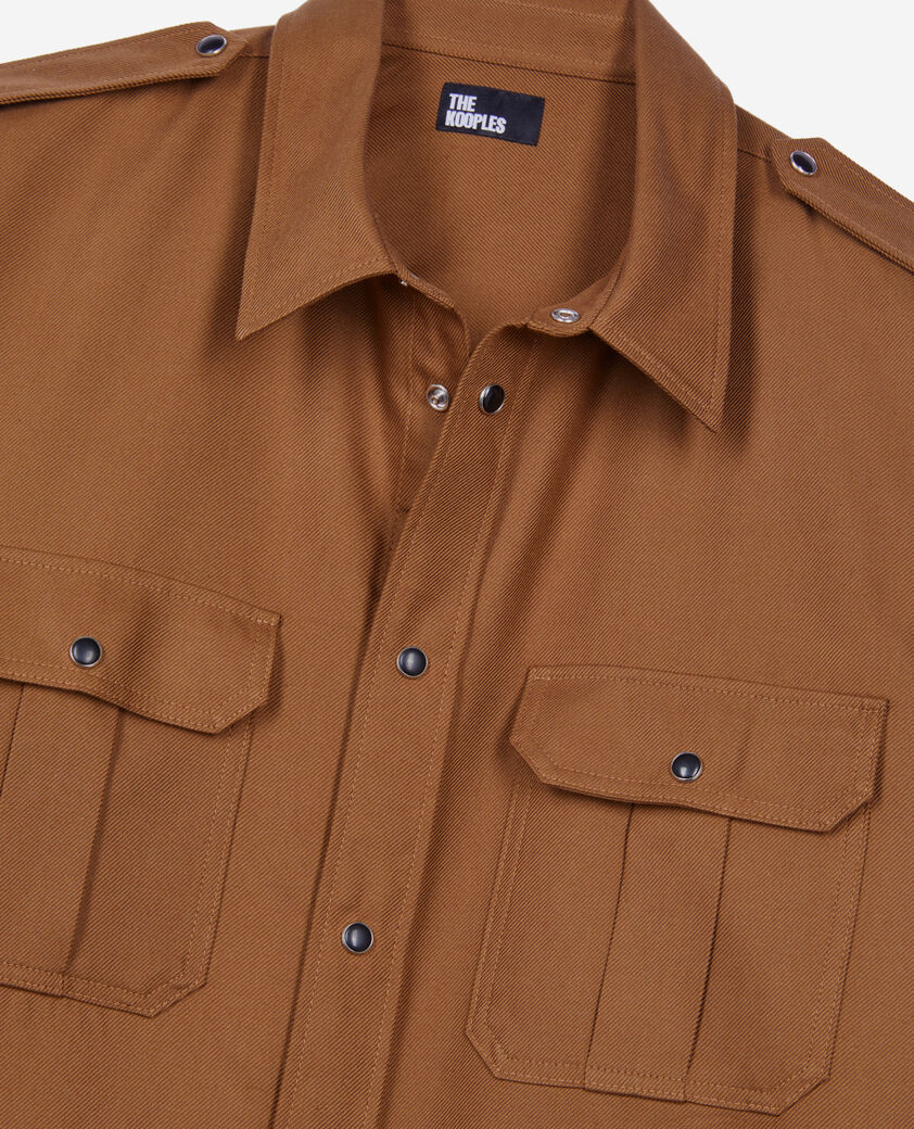 The Kooples MEN CLASSIC BROWN brown shirt 