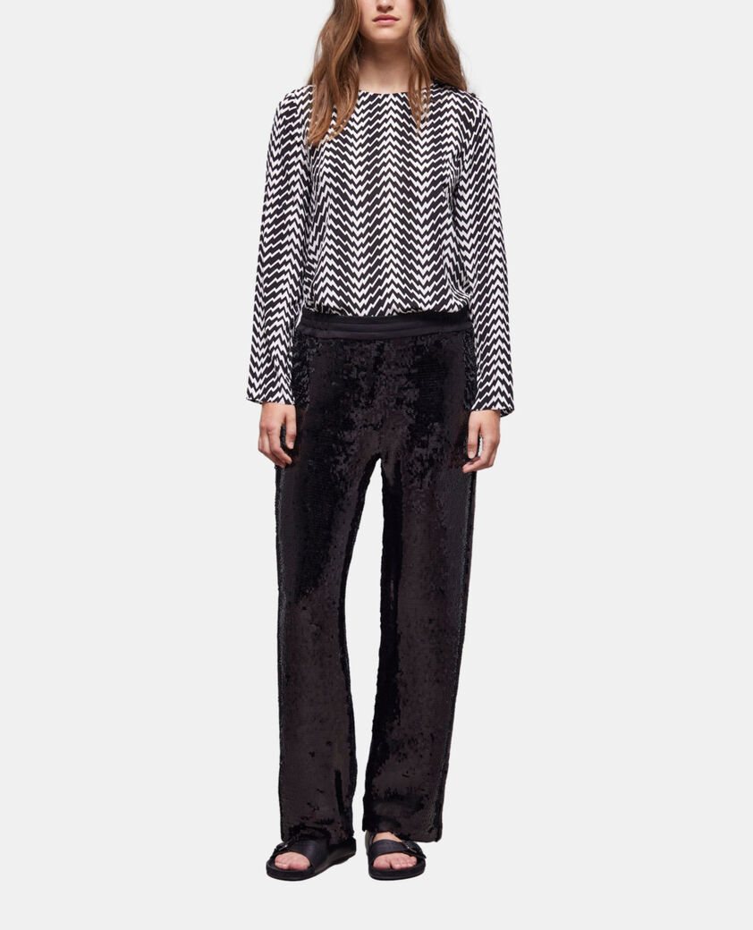 The Kooples FEMME BLACK pantalon à sequins noir
