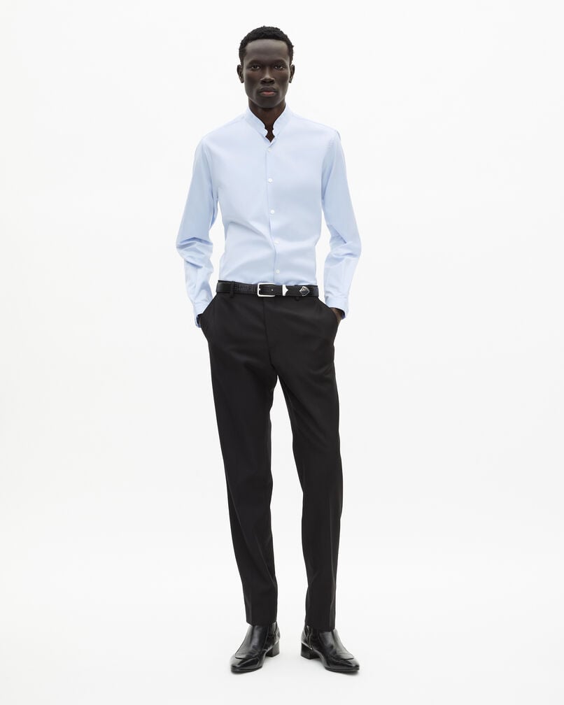 The Kooples HOMME LIGHT BLUE chemise col officier bleue